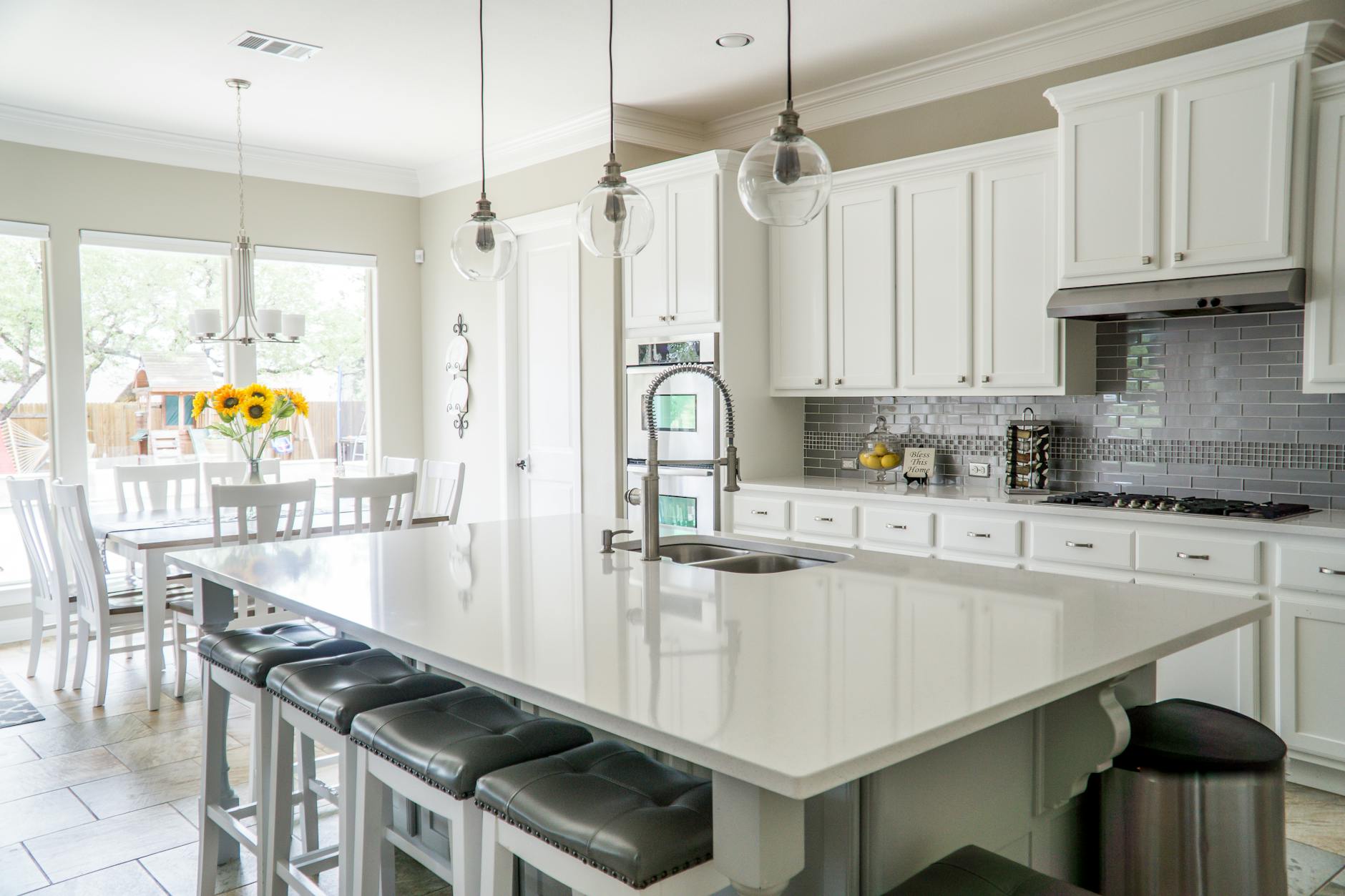 kitchen and dining area